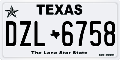 TX license plate DZL6758