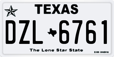 TX license plate DZL6761