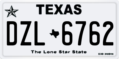 TX license plate DZL6762