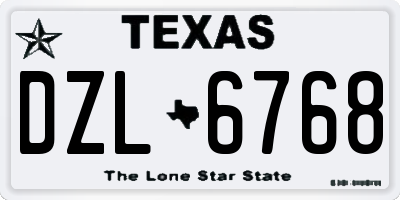 TX license plate DZL6768