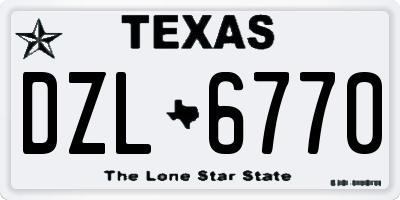 TX license plate DZL6770