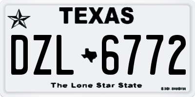 TX license plate DZL6772