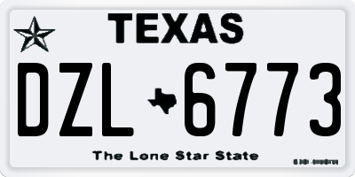TX license plate DZL6773