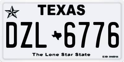 TX license plate DZL6776