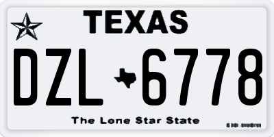 TX license plate DZL6778