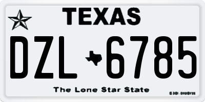 TX license plate DZL6785
