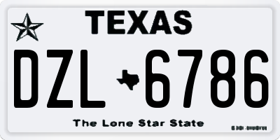 TX license plate DZL6786