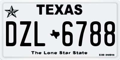 TX license plate DZL6788