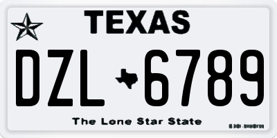 TX license plate DZL6789