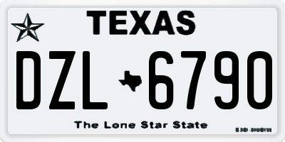 TX license plate DZL6790