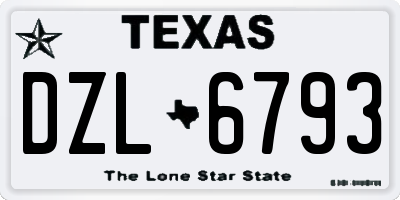 TX license plate DZL6793