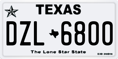 TX license plate DZL6800