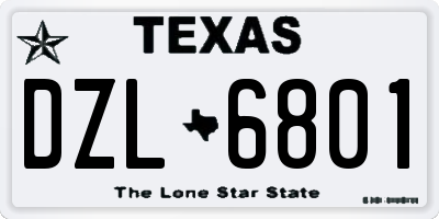 TX license plate DZL6801