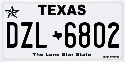 TX license plate DZL6802