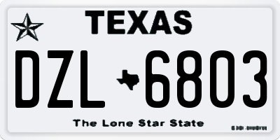 TX license plate DZL6803