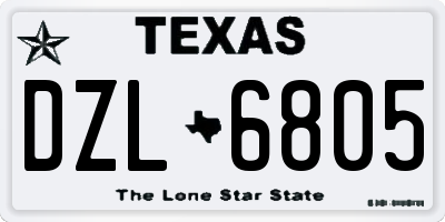 TX license plate DZL6805