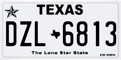 TX license plate DZL6813