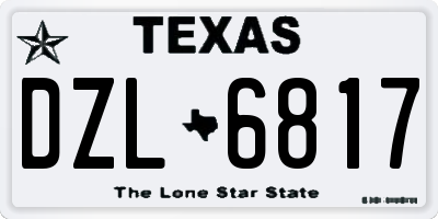 TX license plate DZL6817