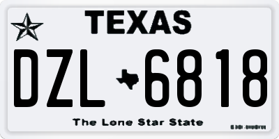 TX license plate DZL6818