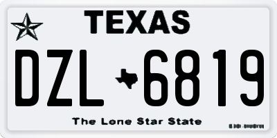 TX license plate DZL6819