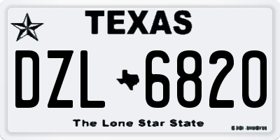TX license plate DZL6820