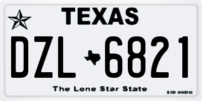 TX license plate DZL6821