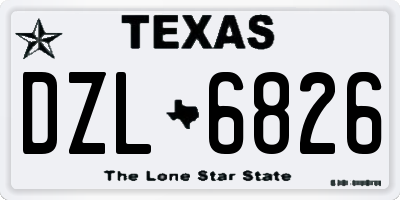 TX license plate DZL6826