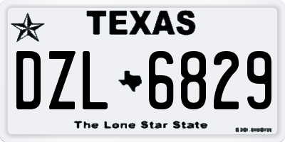 TX license plate DZL6829