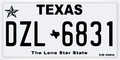 TX license plate DZL6831