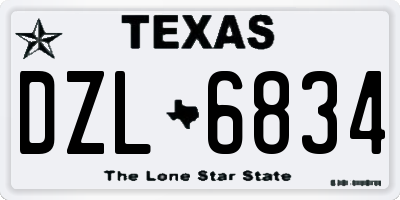 TX license plate DZL6834
