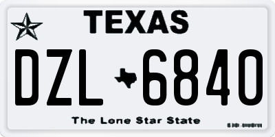 TX license plate DZL6840