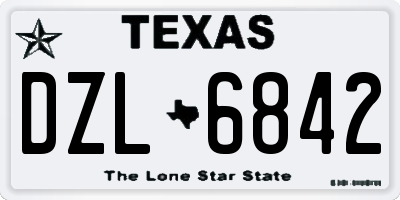 TX license plate DZL6842