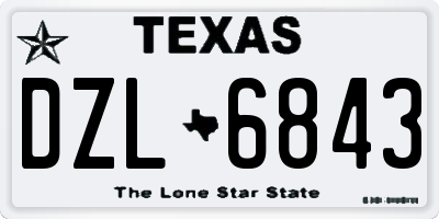 TX license plate DZL6843