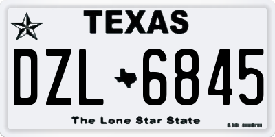 TX license plate DZL6845