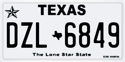 TX license plate DZL6849
