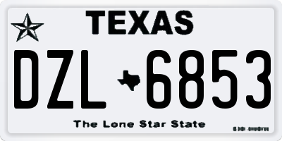 TX license plate DZL6853