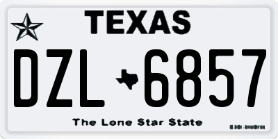 TX license plate DZL6857