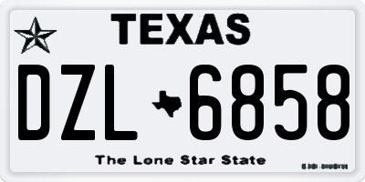 TX license plate DZL6858