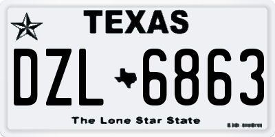 TX license plate DZL6863