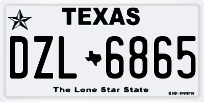 TX license plate DZL6865
