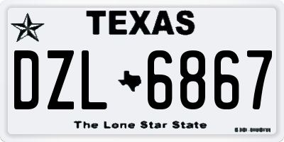 TX license plate DZL6867