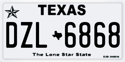TX license plate DZL6868