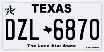 TX license plate DZL6870