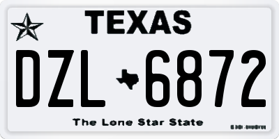 TX license plate DZL6872