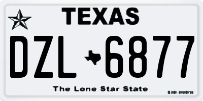 TX license plate DZL6877