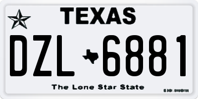 TX license plate DZL6881