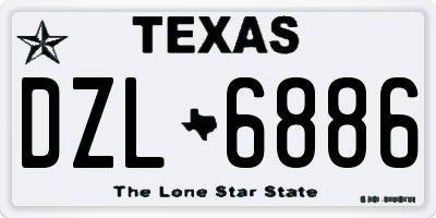 TX license plate DZL6886