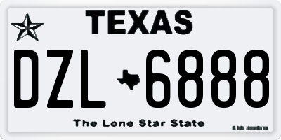 TX license plate DZL6888