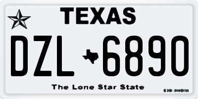 TX license plate DZL6890