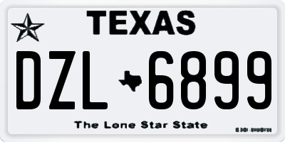 TX license plate DZL6899
